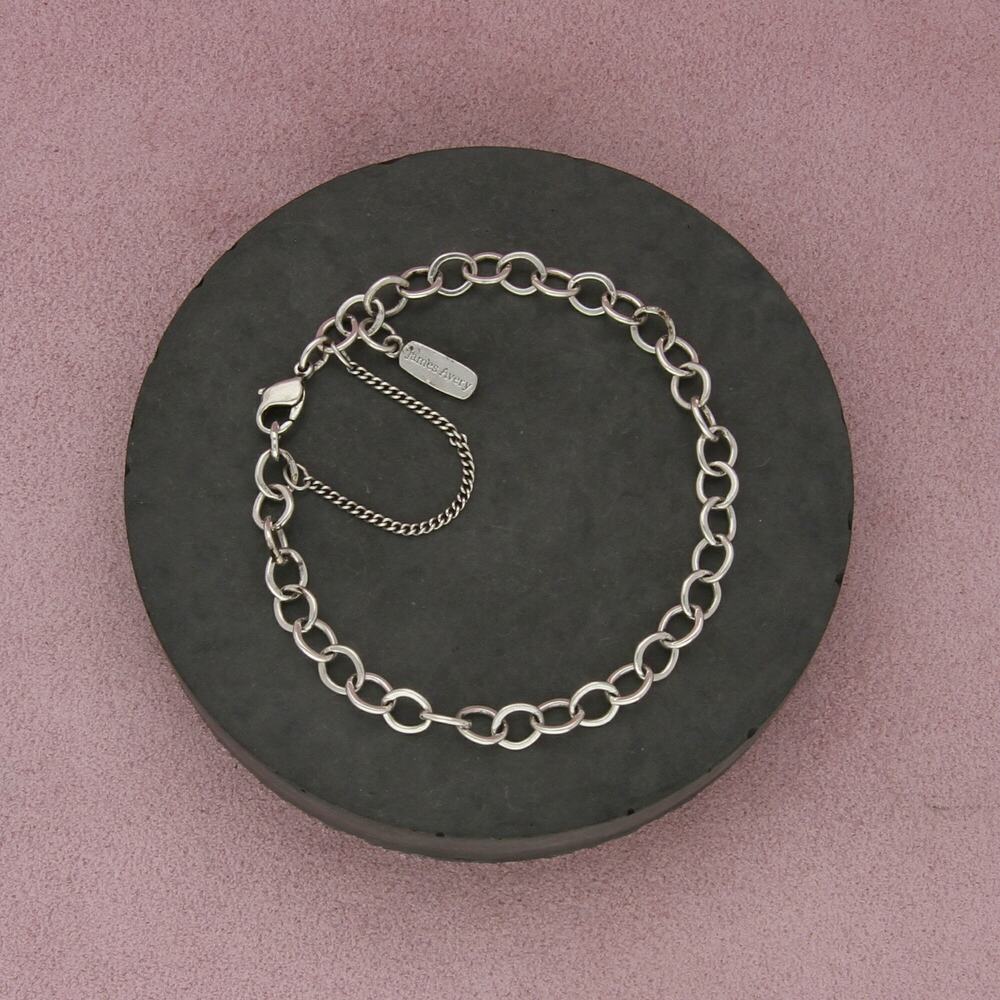 james avery sterling silver medium forged link charm bracelet size 7.5in